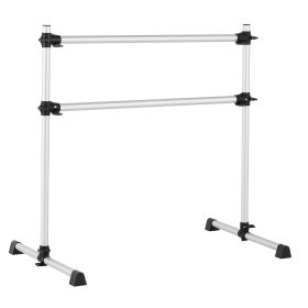 Ballet Barre, 4 Ft Aluminum Double Barre Bar for Home, Freestanding Portable Ballet Stretching Dance Bars