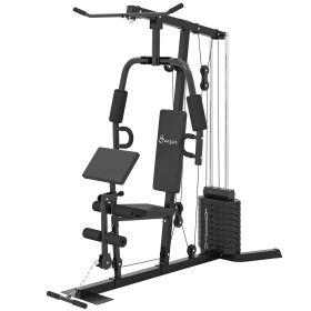 Multi-Exercise Home Gym Station with 99lbs Weight Stack, for Full Body Workout