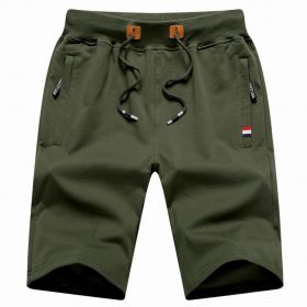 Men's Shorts Casual Classic Fit Drawstring Summer Beach Shorts With Elastic Waist And Pockets (Option: Green-M)
