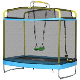 3-in-1 Trampoline for Kids, 6.9 Kids Trampoline with Net, Light Blue (Option: Light Blue-1250x450x200 mm)