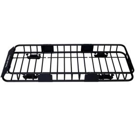 Rooftop Cargo Carrier Basket Motoring Roof Rack,Top Mount Roof Rack 64' Black Steel (Option: Defaulttitle)