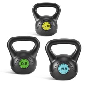 Hard Kettlebell Set, HDPE Coated Concrete Kettlebells, Multiple Weights, Wide Handle & Bottom, Workout Equipment For Home Gym And Outdoor (Option: 30)