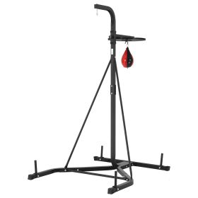2 in 1 Punching Bag Stand, Steel Heavy Duty Workout Equipment, Adjustable Height Boxing Punching Bag and Speed Bag Stand, Freestanding Sandbag Ra (size: 64 x 47 x 87 inches)