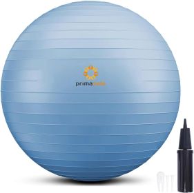 Exercise Ball for Balance Stability Fitness Workout Yoga Pilates at Home Office & Gym Birthing Ball for Pregnancy, Office Ball Chair (Color: Pale Gray)