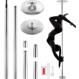 Professional Dancing Pole, Spinning Static Dancing Pole Kit, Portable Removable Pole, 45mm Heavy-Duty Stainless Steel Pole (Steel Pipe Color: Silver, Length Range: 88-108 inches)