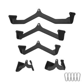LAT Pulldown Attachments, Cable Machine Rowing T-bar V-bar 5 Set, Tricep Pull Down Bar, Back Strength Training Rubber Coated Handle Grip (Product Size: No. 2, 3, 4, 5, 7)