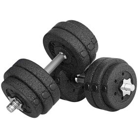 66 lbs Adjustable Dumbbells Weight Set Dumbbell Hand Weight Barbell for Body Fitness Lifting Training for Home Office Gym, Black (Color: BLACK)